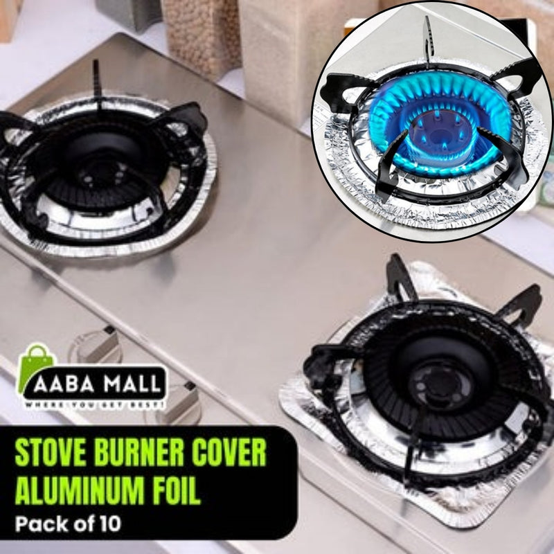 Aluminum Foil Gas Stove Liner & Burner Cover (Round Shape) - Pack of 10 (Copy) - AABA MALL