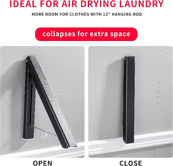 Retractable clothes hanger installed in laundry room