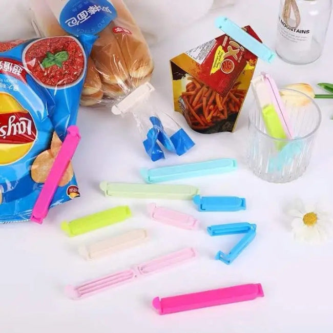 Reusable plastic bag clips for food freshness