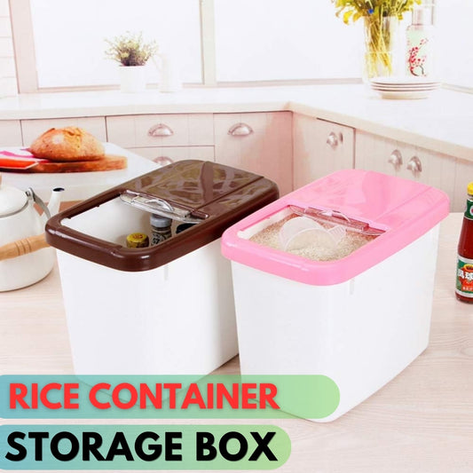 10kg Plastic Kitchen Rice Container, Storage Box, Moisture Resistant, Ideal for Storing Rice, Flour, Dry Food, Animal Feed and More High Capacity