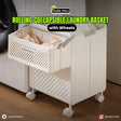 Rolling Collapsible Laundry Basket with Wheels ? Foldable Storage Hamper