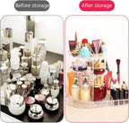 360 Rotating Makeup Organizer with Compartment - AABA MALL