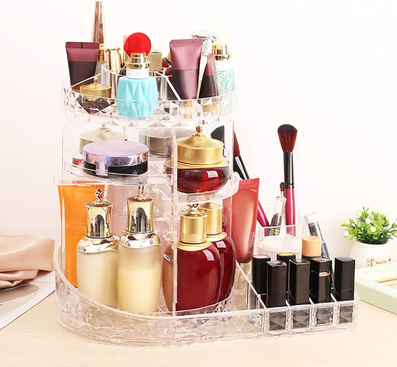 360 Rotating Makeup Organizer with Compartment - AABA MALL