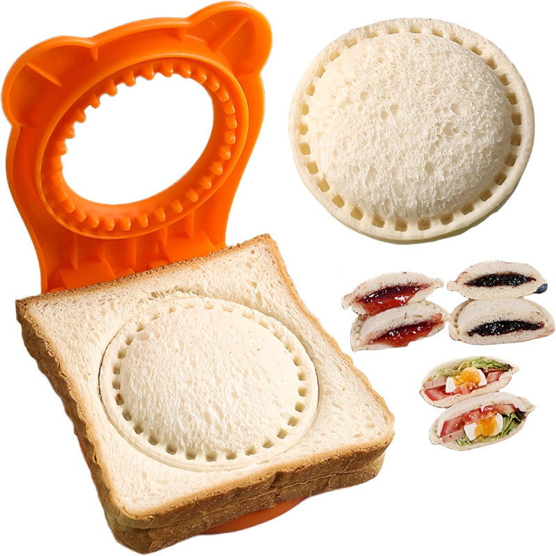 Food-grade sandwich cutter for mess-free sandwiches