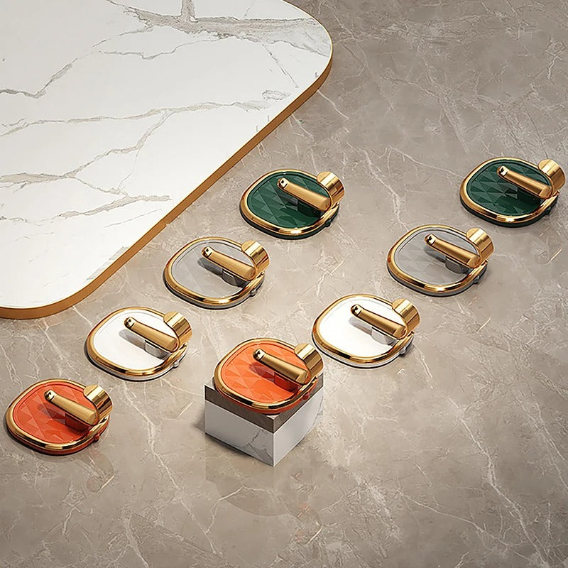 Heavy-Duty Self-Adhesive Golden Multi Color Hooks ? Wall Hooks for Home & Kitchen | Strong Hold up to 2kg - AABA MALL