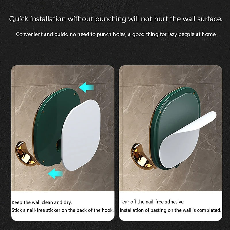 Heavy-Duty Self-Adhesive Golden Multi Color Hooks ? Wall Hooks for Home & Kitchen | Strong Hold up to 2kg - AABA MALL