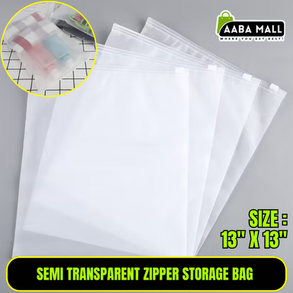 Zipper Storage Bag – Thickened Dustproof Travel Organizer, Semi-Transparent Clothes Storage Pouch