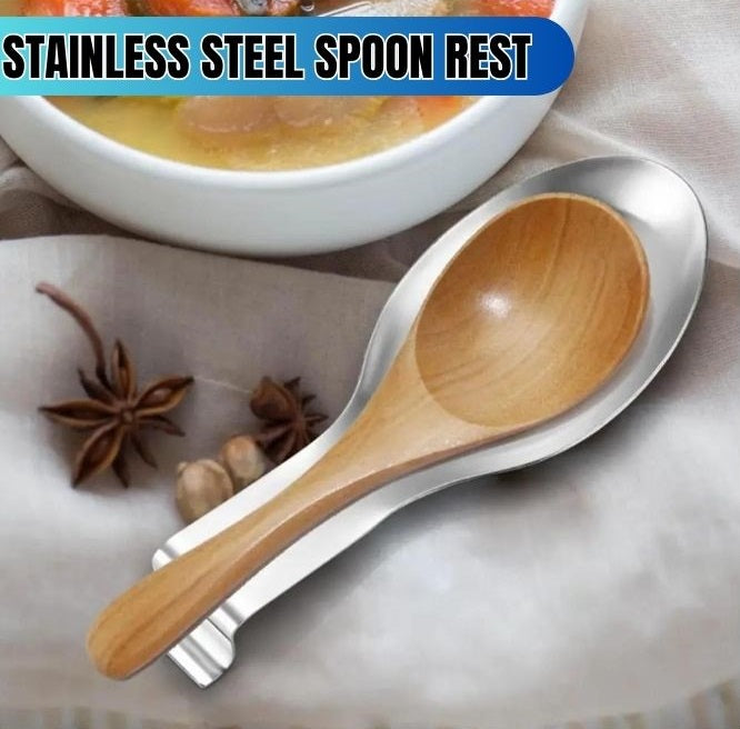 Stainless Steel Spoon Rest Stand Cooking Spoon Holder Spoons/Spatula/Ladle Rest Holder - AABA MALL