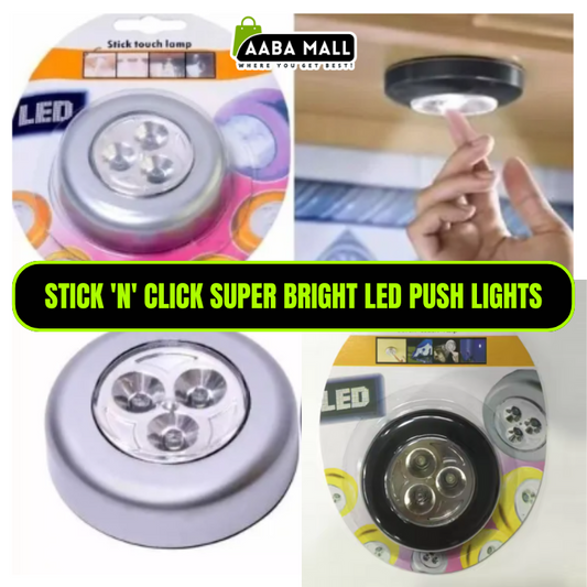 STICK 'N' CLICK SUPER BRIGHT LED PUSH LIGHTS