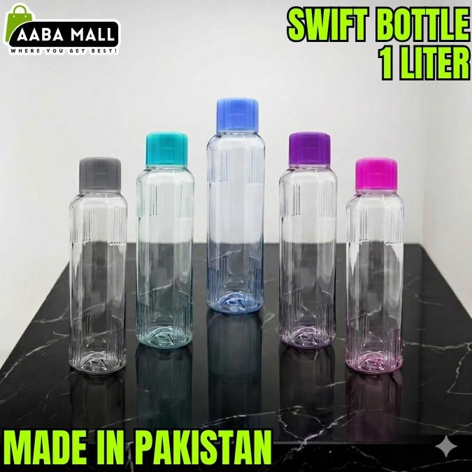 SWIFT Transparent 1 LITER LEAKPROOF Refrigerator Fridge Water Bottles BPA FREE PET Plastic ?1000ML - AABA MALL