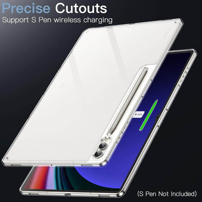 Samsung Galaxy Tab S10 Ultra 14.6-Inch Transparent Slim Anti-Shock Cover – Soft TPU Bumper, Supports S Pen Wireless Charging (Clear)