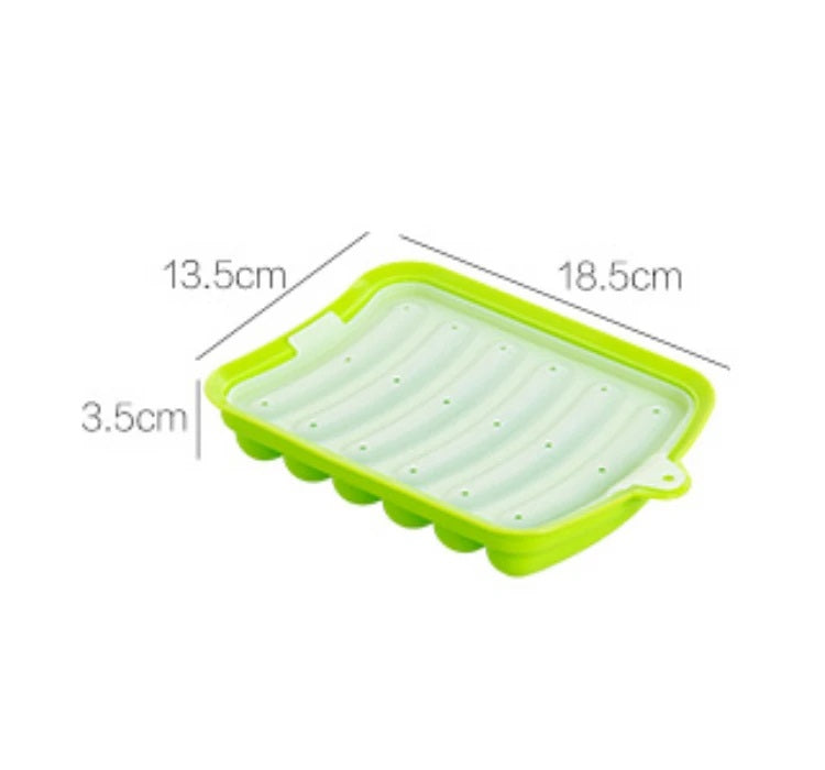 6 Grids Kitchen Sausage Maker Mould Silicone DIY Ham Hot Dog Making Mold Household Sausages Cake Baking Tools Molds w/lid - AABA MALL