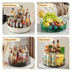360ø Rotating Spice Rack Organizer | Non-Slip Turntable Tray for Kitchen Cabinets, Countertops & Pantry - AABA MALL