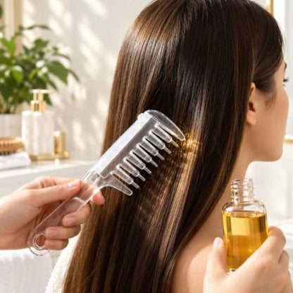 Scalp Oil Applicator Comb with Hair Serum Dispenser and Scalp Massage Teeth for Easy Hair Oil Application and Scalp Care