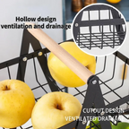 3 - Layer Metal Fruit Basket Kitchen Storage Organizer - AABA MALL