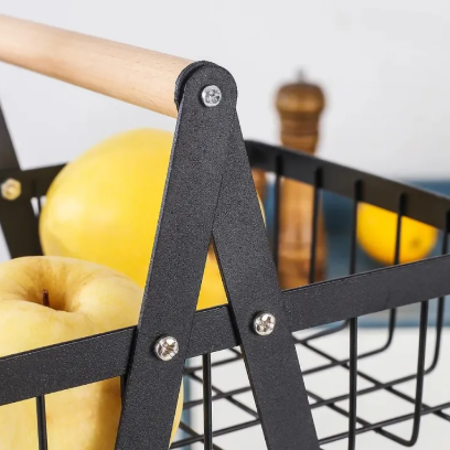 3 - Layer Metal Fruit Basket Kitchen Storage Organizer - AABA MALL