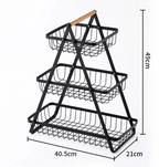 3 - Layer Metal Fruit Basket Kitchen Storage Organizer - AABA MALL