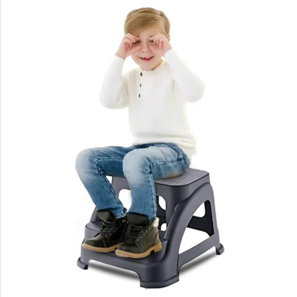 2-Step Heavy Duty Stool | Slip-Resistant Step Stool for Kitchen, Bathroom & Room