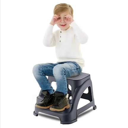 2-Step Heavy Duty Stool | Slip-Resistant Step Stool for Kitchen, Bathroom & Room - AABA MALL