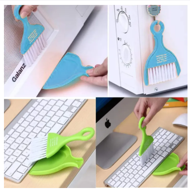 Mini Dustpan and Brush Set | Hand Broom and Dust Pan for Cleaning Table Countertop Keyboard - AABA MALL