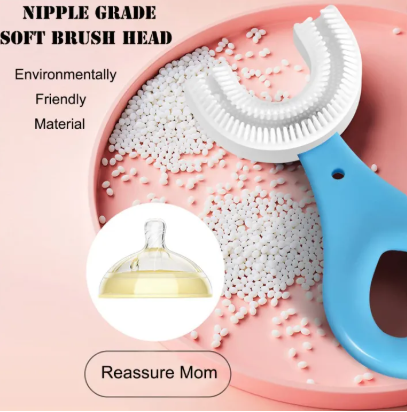 Baby Toothbrush Children's Teeth Cleaning Brush | Kids U-Shaped Toothbrush | 360° Dental Training Toothbrush for Children | Oral Care with Handle – Daily Kids Teeth Cleaning