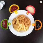 4Pcs Mini Sauce & Snack Bowls | Multifunctional Dipping Trays | Kitchen Tomato Sauce, Salad & Condiment Bowls Set - AABA MALL