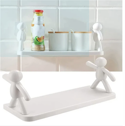 Multi-Layer Character Shelf – Wall Mounted Multipurpose Storage Rack | Space-Saving Organizer for Kitchen & Bathroom