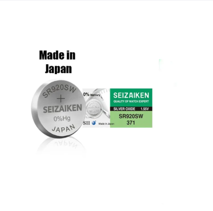 Seizaiken 371, SR920SW battery, AG6 battery, Seiko battery, silver oxide coin cell, Seizaiken Japan, watch battery, Seizaiken SR920SW, 1.55V battery
