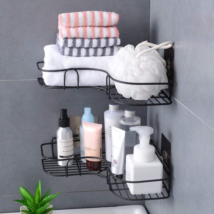 Bathroom Corner Rack Self-Adhesive Triangular Bathroom Corner Shelf - AABA MALL
