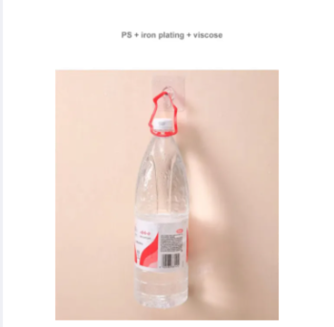 Transparent self-adhesive double wall hook