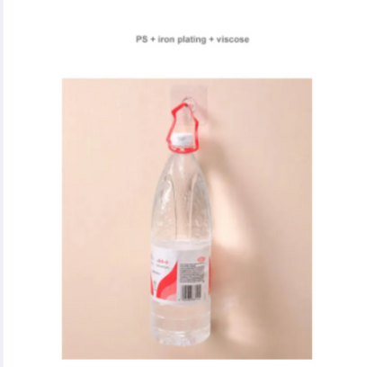 Transparent self-adhesive double wall hook