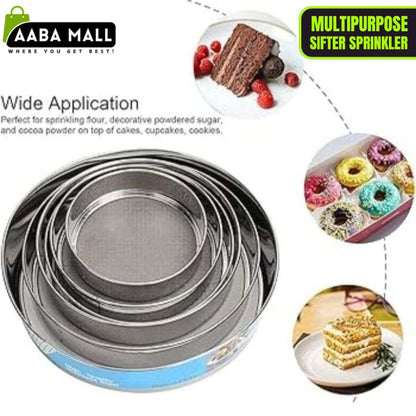 Set of 6 Stainless Steel Fine Mesh Strainers – Round Channi, Sugar Net, Flour Sifter – Durable Kitchen Sieves for Dry & Wet Ingredients
