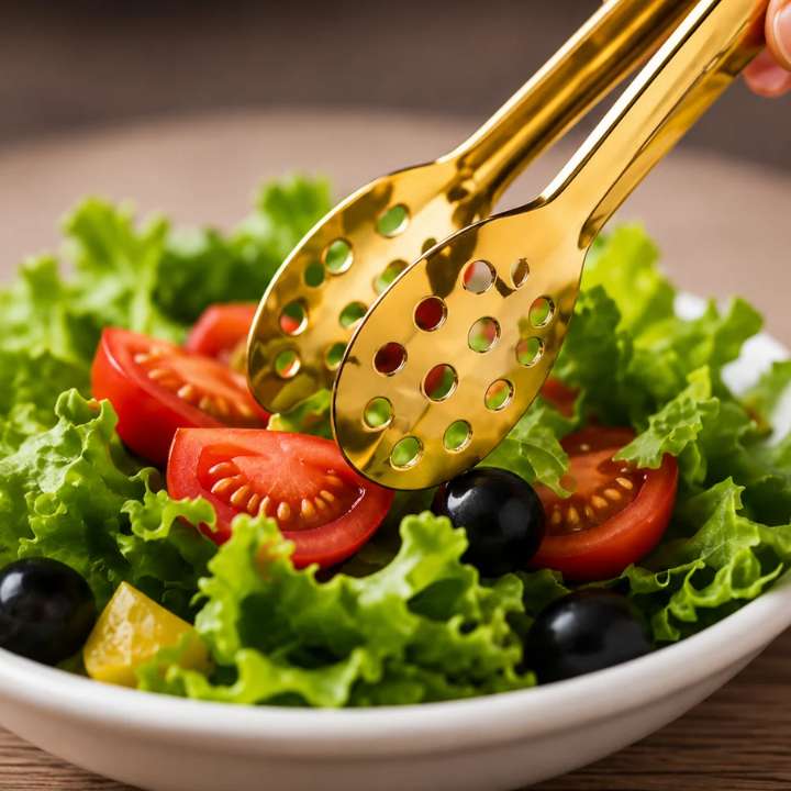 Set of 2 Mini Golden Serving Tongs | Premium Stainless Steel Gold Serving Tongs | Multipurpose Mini Food Tongs for Sugar Cubes, Ice, Snacks, Desserts & Kitchen Serving Accessories