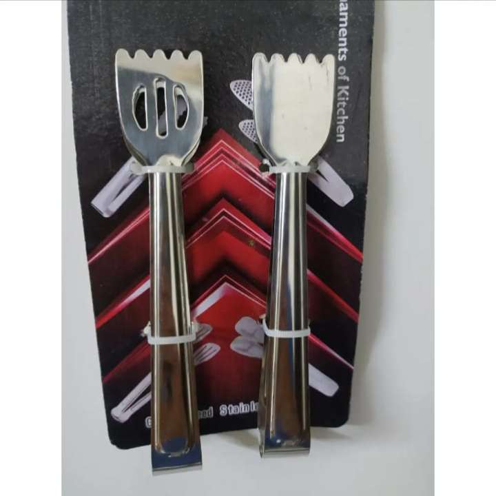 Set of 2 Mini Stainless Steel Serving Tongs | Food Serving Tongs for Ice Cubes, Sugar Cubes, Snacks, Desserts, Buffet & Kitchen Use