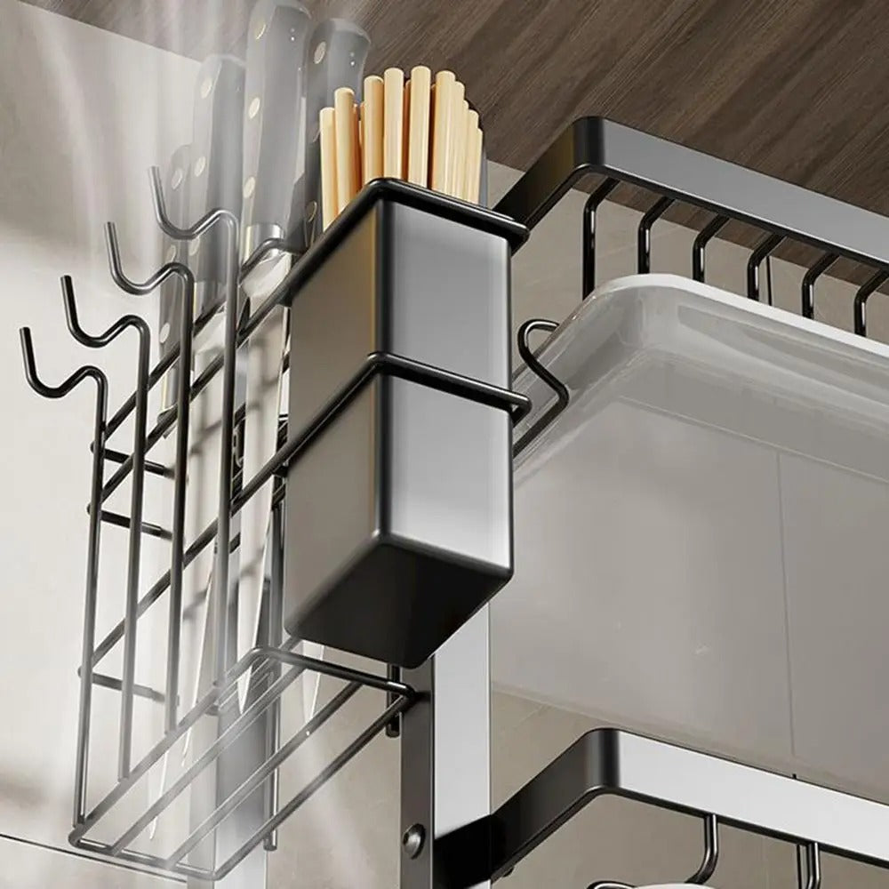 Sink Countertop Organizer – Kitchen Faucet Storage Rack & Sponge Holder | Stable Cabinet Organizer & Space-Saving Drying Rack for Kitchen