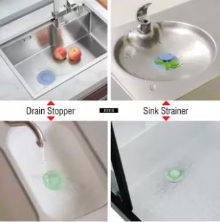 Silicone Shower Drain Stopper & Hair Catcher | Multi-Functional Bathtub & Sink Stopper | Hair Trap & Drain Strainer Cover for Bathroom, Kitchen, Floor & Laundry Use