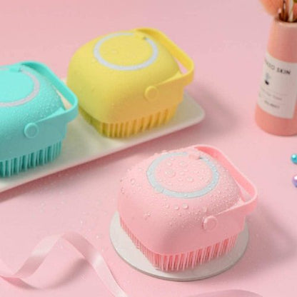 Pack of 2 Silicon Massage Bath Brush, Silicon Wash Scrubber, Cleaner & Massager