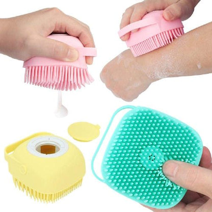 Pack of 2 Silicon Massage Bath Brush, Silicon Wash Scrubber, Cleaner & Massager