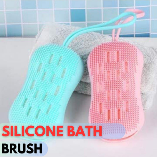 Silicone Bath Brush/Double Sided Foaming Shower Sponge/Cleaning Body Massage Scrub Gloves Silicone Bath Body Brush, Body Brush Double Side Brush Quick Foaming Bubble