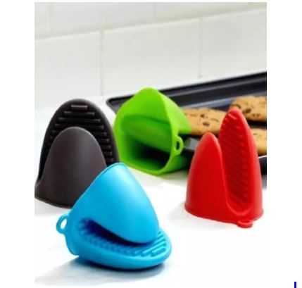 Silicone Pot Holder 1 Pair 2 piece Heat Resistant Rubber Oven Mitts Mini Oven Mitts for Kitchen Cooking and Baking small silicone hand protectors, kitchen heat resistant gloves, silicone mitts for cooking, oven gloves mini size,