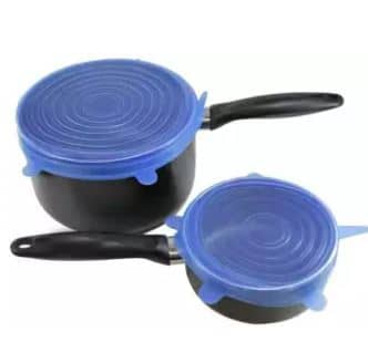 6 Pieces Silicone Stretch Lids Wrap Dish Bowl Pan Cover Kitchen Food Keep Fresh - AABA MALL