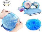 6 Pieces Silicone Stretch Lids Wrap Dish Bowl Pan Cover Kitchen Food Keep Fresh - AABA MALL