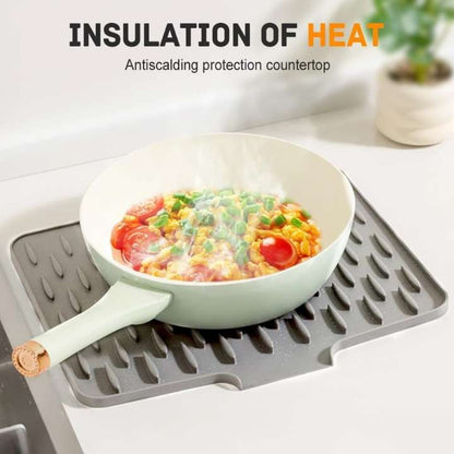 Silicone Dish Drying Mat for Kitchen Counter – Multifunctional, Foldable & Heat‑Resistant Sink Drainer Mat for Drip‑Free Drying
