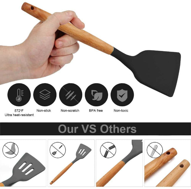 non-stick silicone serving spoon for cooking