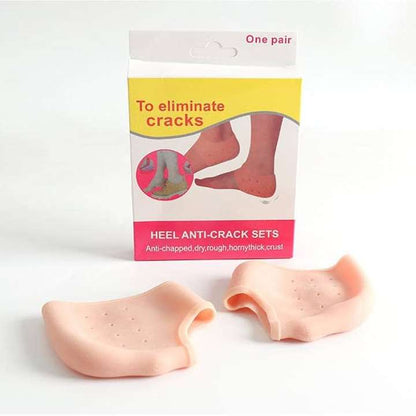 Silicone Heel Cups for Heel Cracks & Dry Feet | Soft Gel Heel Cushion Pads for Plantar Fasciitis, Bone Spur Relief, Heel Pain Support & Shock Absorption (1 Pair)
