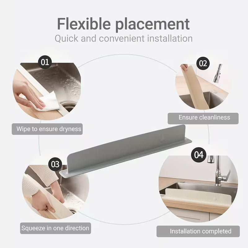 silicone sink splash guard with suction cups water deflector