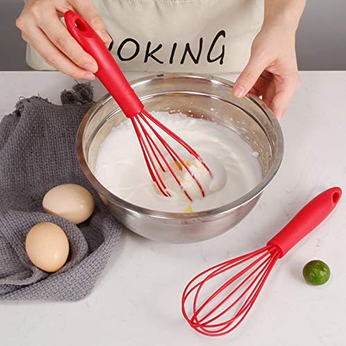 Manual silicone whisk for mixing batter and sauces
