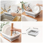 Collapsible Silicone Dish Drying Rack & Wash Tub ? Portable RV Camping Sink Basin with Drainer