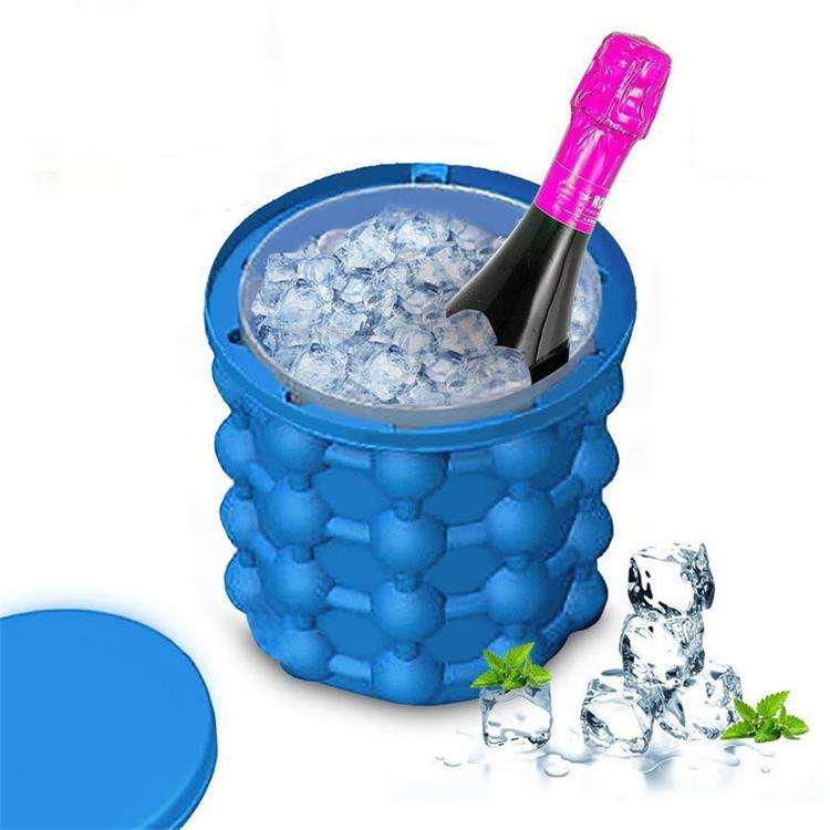 Silicone ice bucket genie maker for fast cooling