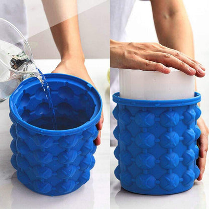 Silicone ice bucket genie maker for fast cooling